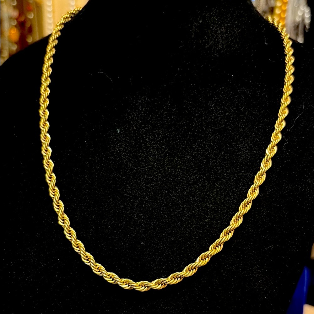 Vintage Gold Rope Chain Necklace